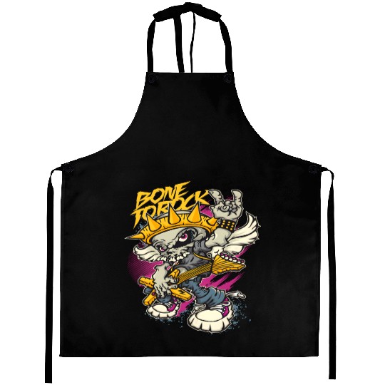 Fur Skull Guitar Punk Design Aprons