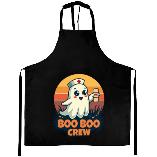 Halloween Boo Boo Crew Cute Ghost Nurse Doctor Aprons
