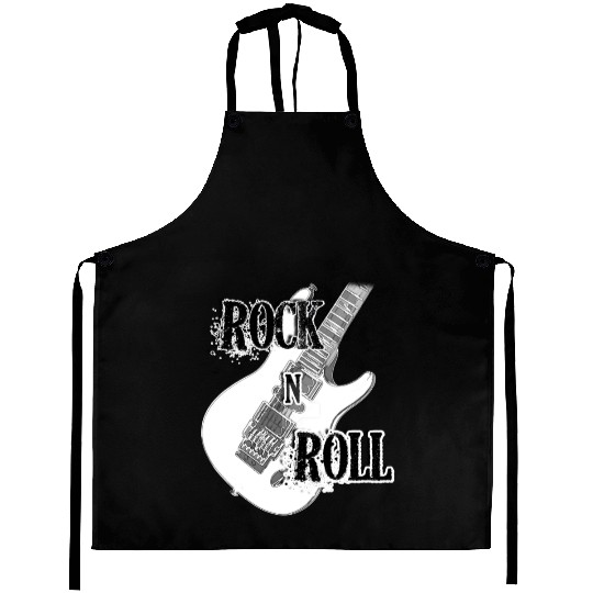 Rock and Roll Electric Guitar Design Aprons