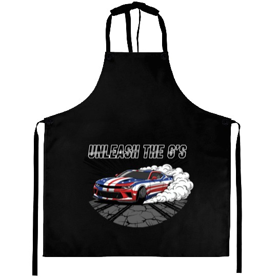 Patriotic American Muscle Car Aprons