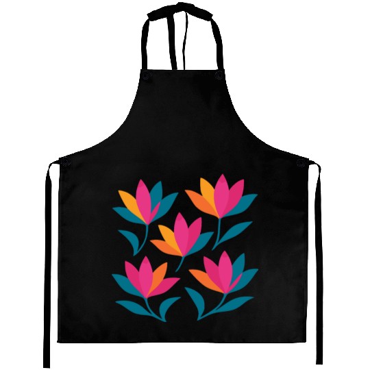 Colorful Abstract Tulips Graphic Aprons