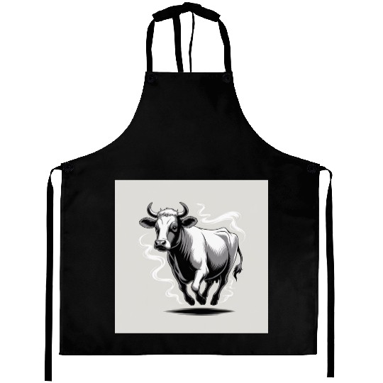 Running Cow Graphic Aprons