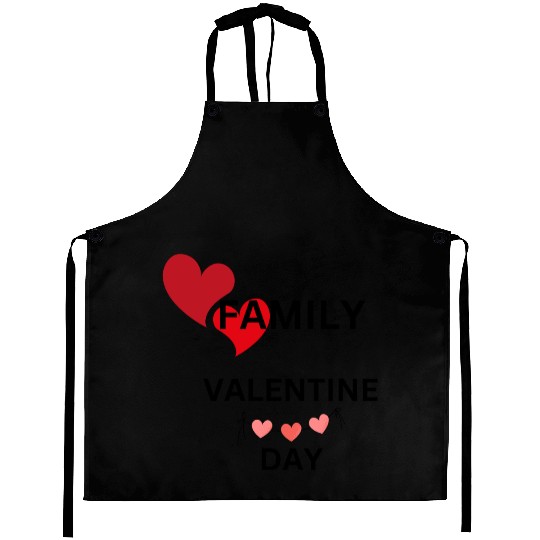 I Love My Family Valentines Day Design Aprons