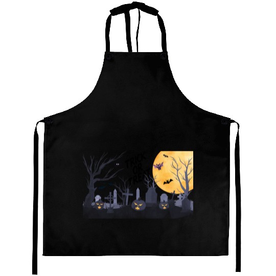 Trick-or-Treat Pumpkin Graveyard Aprons