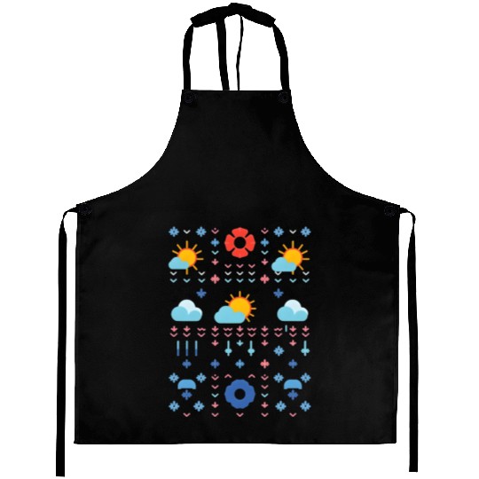 Celestial Weather Pattern Illustration Aprons