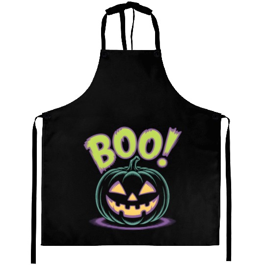 Spooky Halloween Jack-o'-Lantern Design Aprons