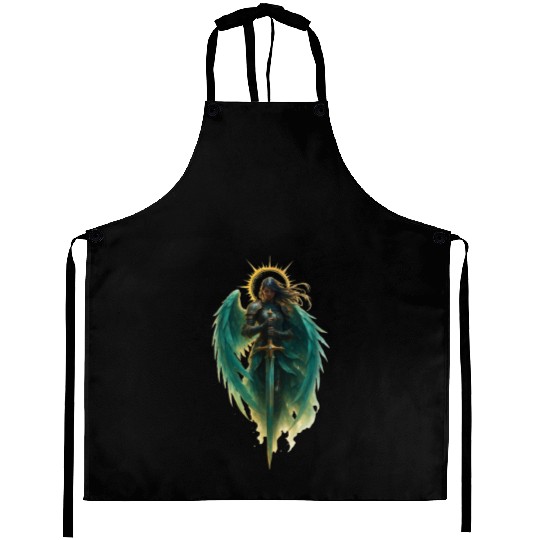 Celestial Guardian Angel Illustration Aprons