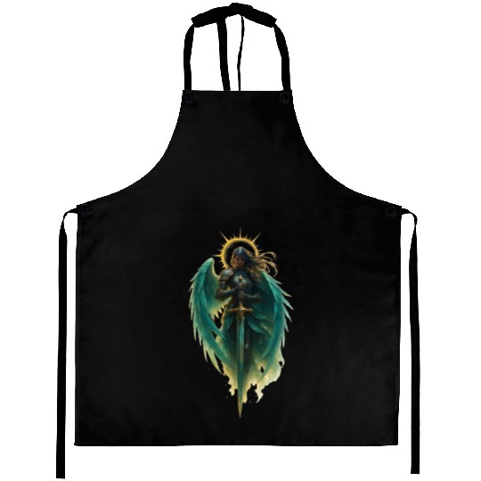 Celestial Guardian Angel Illustration Aprons
