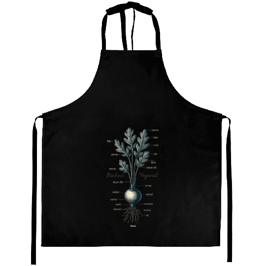 Illustrated Vegetable Cross-Section Design Aprons