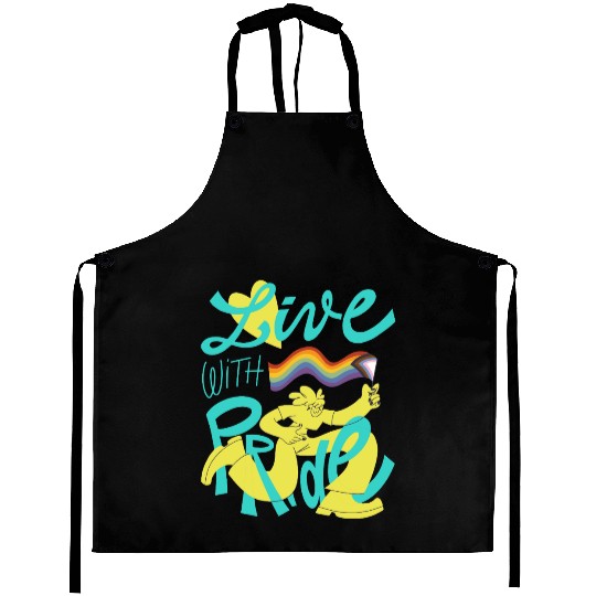 Live with Pride - LGBTQ+ Statement Aprons