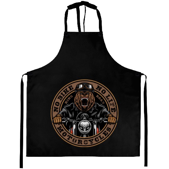 Roaring Bear Motorcycle Bike Life Aprons
