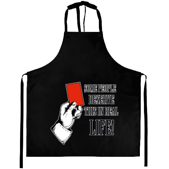Red card funny designs Aprons