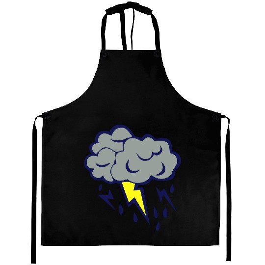 lightning cloud rain storm 606 Aprons