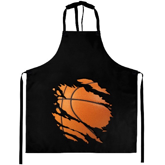 Torn Basketball Art Design Aprons