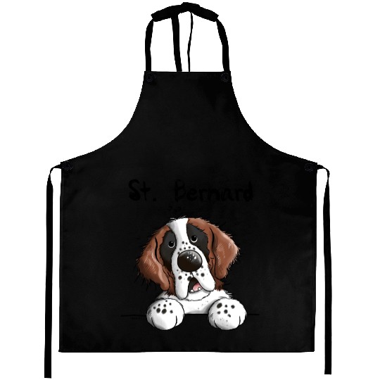 Fluffy St. Bernard - Dog - Dogs - Cartoon - Gift Aprons