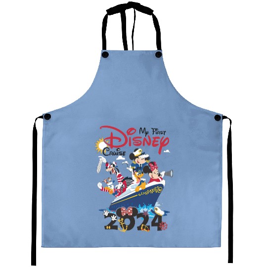 My First Disney Cruise 2024 Aprons, Captain Mickey Mouse And Friends Aprons