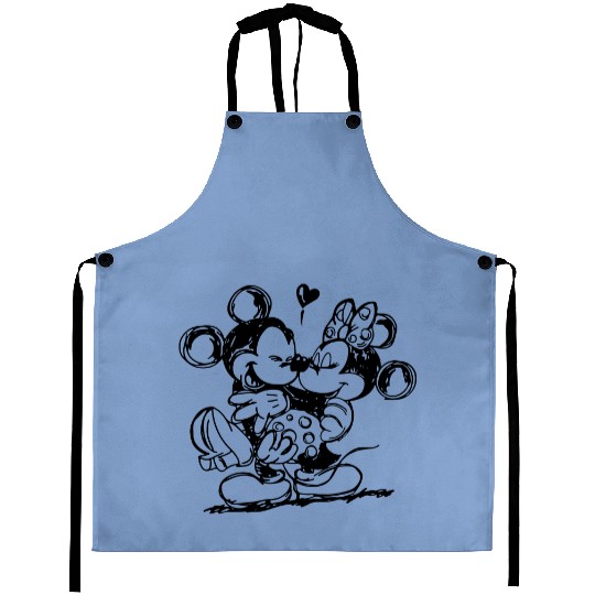 Mickey Love, Minnie Love Aprons, Disney Love Aprons, Minnie Mickey Aprons, Cute Mickey, Cute Minnie Aprons