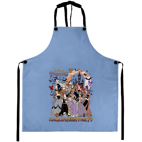 Retro Disney Princess Halloween Party Aprons, Princess Birthday Girl Aprons