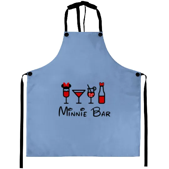 Minnie Bar Aprons, Disney Aprons, Drinking Aprons, Drinking Around the World Aprons