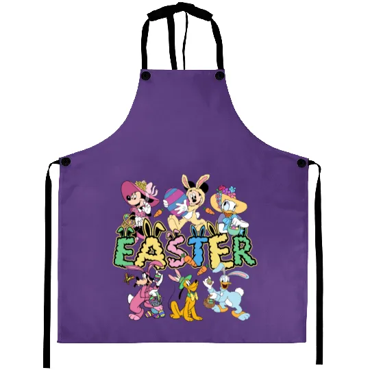 Mickey & Friends Aprons,Retro Disney Easter Aprons