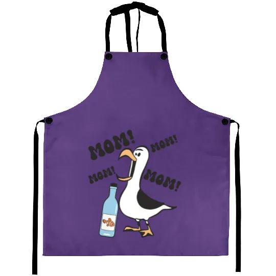 Nemo Seagull Mom Aprons, Disney Finding Nemo Aprons, Funny Nemo Aprons, Disney Mom Aprons