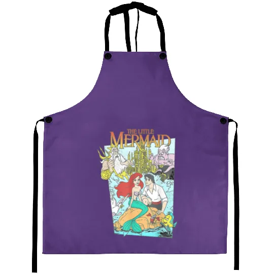 Disney The Little Mermaid Vintage Cover Graphic Aprons, Retro 90s Disney Little Mermaid Aprons