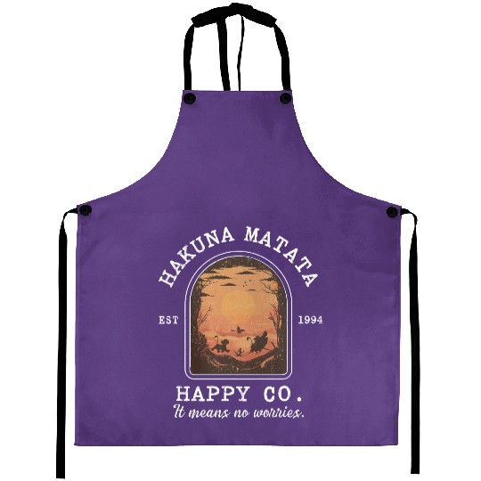  Hakuna Matata Aprons, Happy Co, Retro Disney Lion King Aprons, Animal Kingdom Aprons