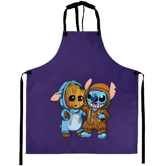Disney Groot and Stitch Friends Funny Aprons