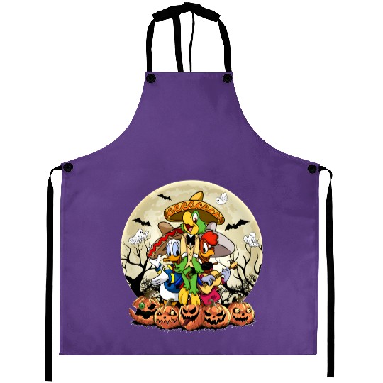 Retro Disney Three Caballeros Halloween Aprons, WDW Halloween Party Matching Family Aprons
