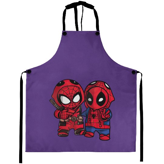 Marvel Spider-man And Deadpool Cosplay Cute Friends Unisex Aprons, Disneyland Family Vacation