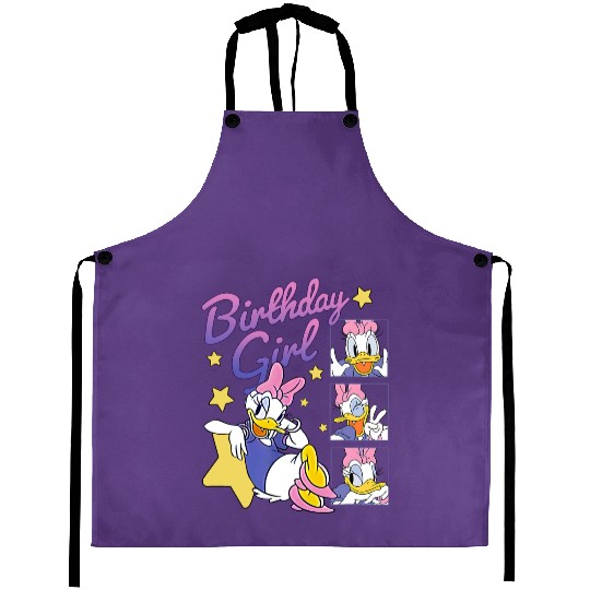 Disney Daisy Duck Birthday Girl Aprons, Disney Daisy Birthday Aprons