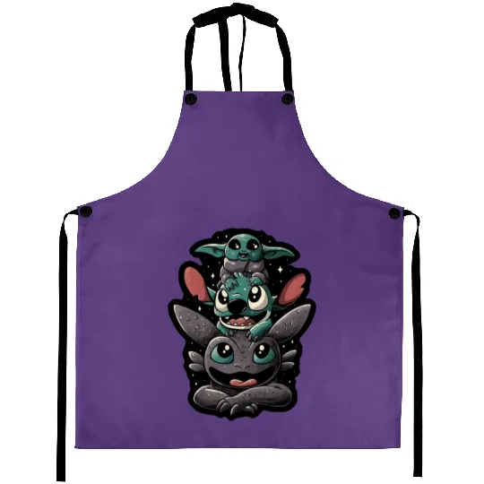 Disney Stitch and Toothless Aprons