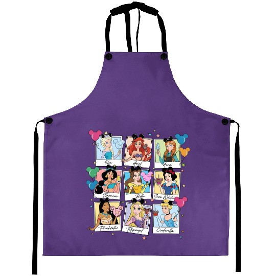 Cute Disney Princess All Characters Group Take Photos Retro Aprons, Magic Kingdom  Aprons