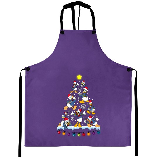 Disney Donald Duck Christmas Tree Aprons, Mickey's Very Merry Christmas