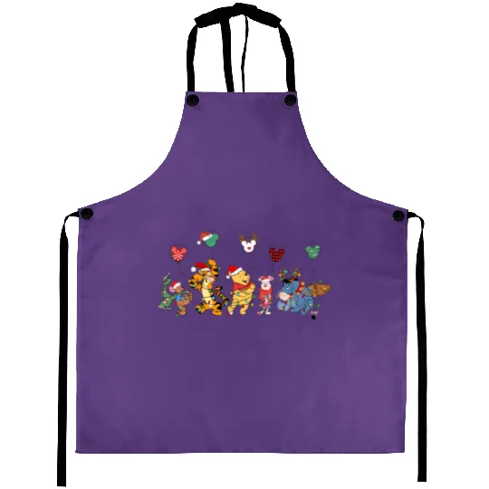 Disney Winnie The Pooh Christmas Aprons, Disney Pooh Bear Aprons