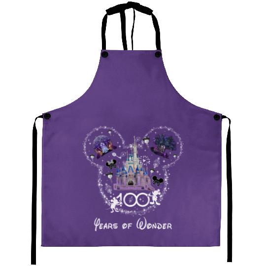 Disney 100 Years of Wonder Aprons, Disneyland 100th Anniversary Aprons