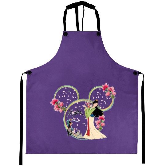 Mulan Princess Aprons, Disney Princess Aprons, Mulan And Mushu Aprons