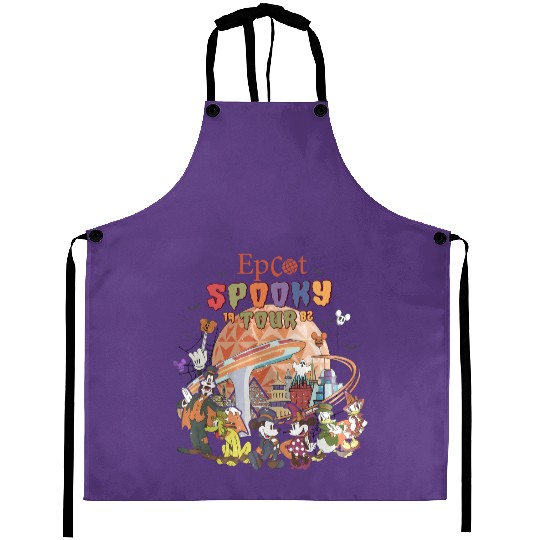 Vintage Epcot Spooky Tour 1928 Unisex Aprons, Disney Epcot Halloween Aprons