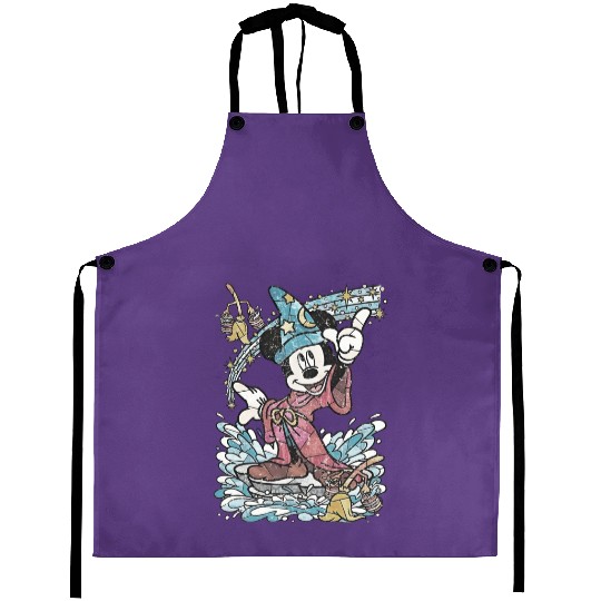 Disney Fantasia Sorcerer  Color Aprons, Mickey Mouse Magic Wizard Retro Aprons