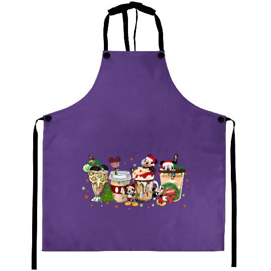 Disney Christmas Coffee Aprons, Christmas Coffee Aprons