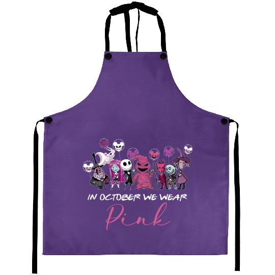 Disney Halloween Aprons, In October We wear Pink, Oogie Boogie 2022