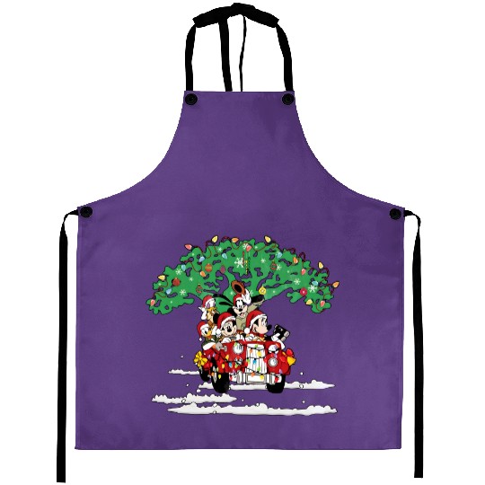 Disney Christmas Aprons, Animal Kingdom Christmas Aprons, Christmas Tree Aprons, Mickey And Friends Christmas Aprons, Disney Xmas, Mickey Mouse