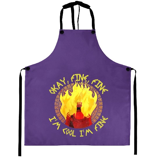 Disney Hercules Villains Hades Meme Okay Fine I'm Cool Retro Aprons