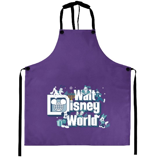 Mickey Friends Happy Hanukkah Aprons, Disney Dreidel Menorah Aprons