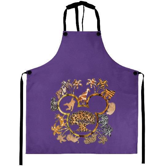Mickey Animal Kingdom Family Aprons, Disney Leopard Aprons, Family Vacation 2023 Aprons