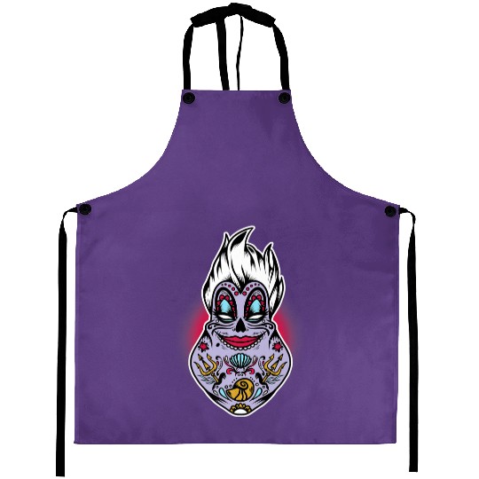 Disney Villains Halloween Ursula Sugar Skull Pre Aprons
