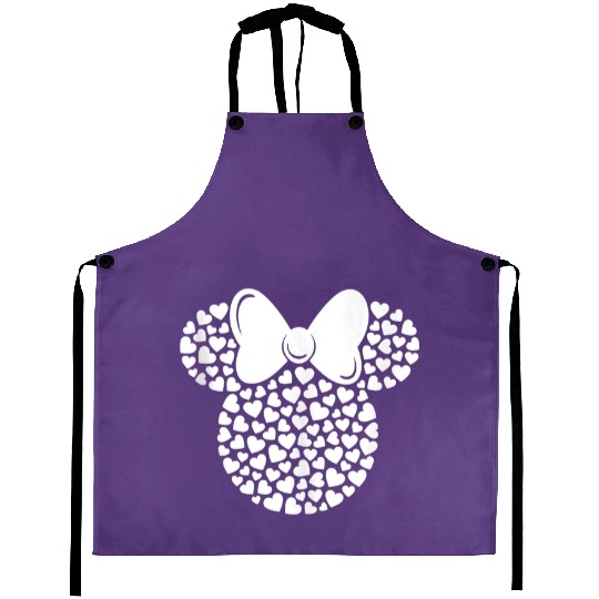 Discover Disney Minnie Mouse Icon Filled with White Heart Aprons