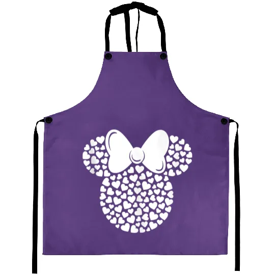 Disney Minnie Mouse Icon Filled with White Heart Aprons