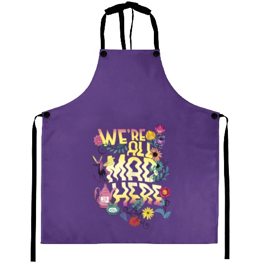Disney Alice In Wonderland Wavy All Mad Here Tan Aprons
