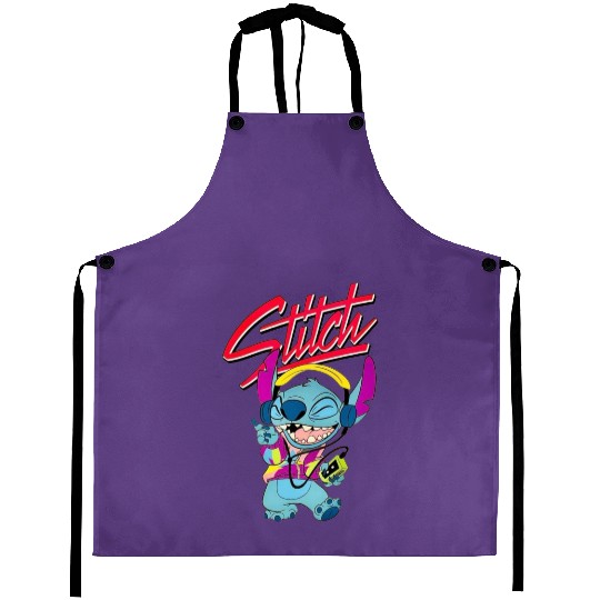 Discover Stich wearing Aloha Aprons, Disney Stitch music Aprons